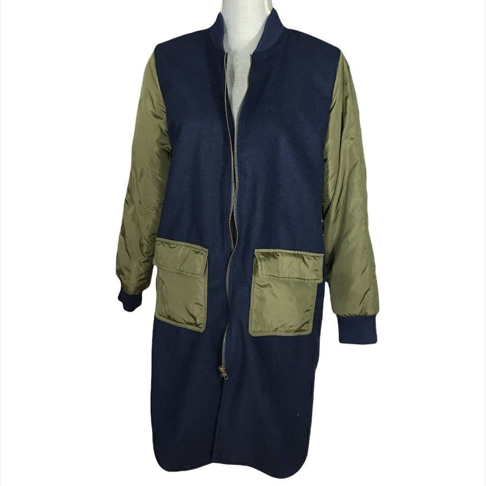 Hayden Long Navy and Green Jacket Size S